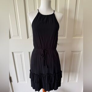Lush Black Halter Cotton Dress, size S